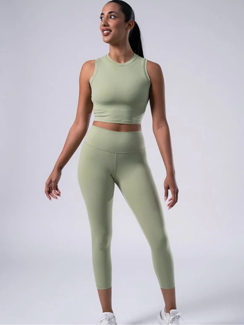 Bask Body Arc Legging And Bra Top set L/XL Wasabi Green UPF 50